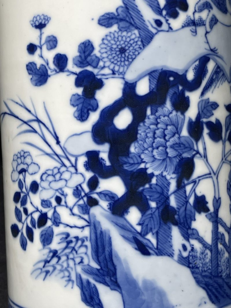 清晚期 青花花鸟纹帽筒 - 图7