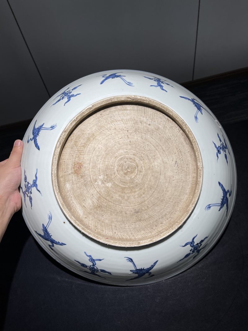 明晚期 青花山水纹大盘 - 图6