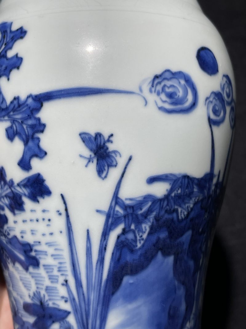 明崇祯 青花花鸟纹莲子罐 - 图8