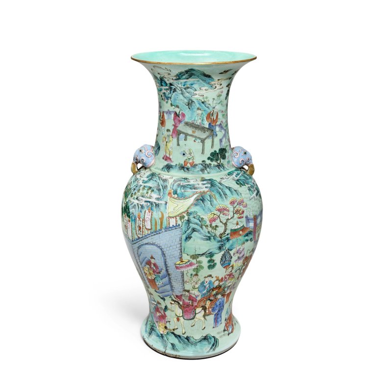 十九世紀 粉彩人物故事圖瓶 | A LARGE FAMILLE ROSE BALUSTER VASE - 图2