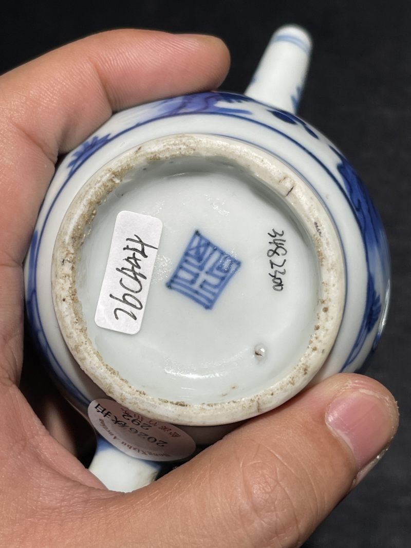 明晚期 青花人物纹茶壶 - 图9