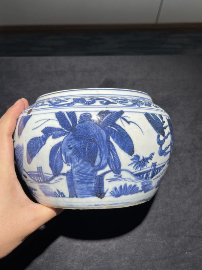 明晚期 青花麒麟纹粥罐 - 图5