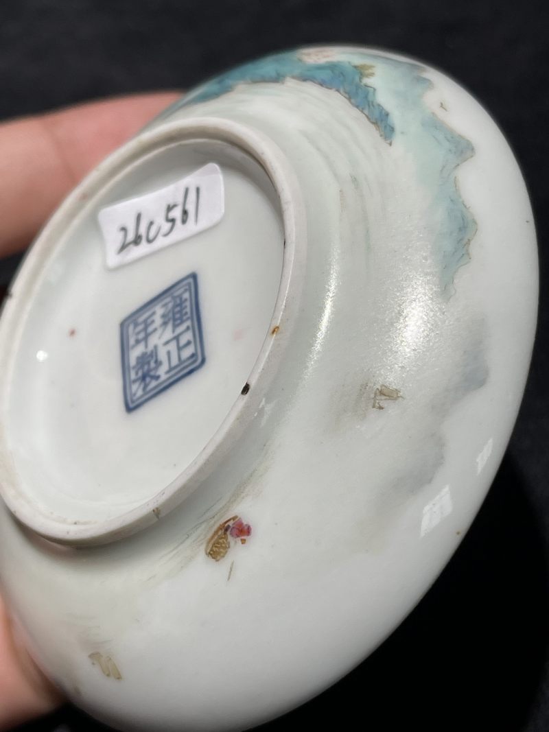 民国 粉彩山水纹印盒 - 图10