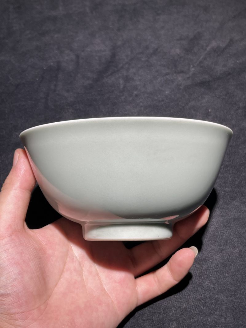 清道光 豆青釉碗 - 图2