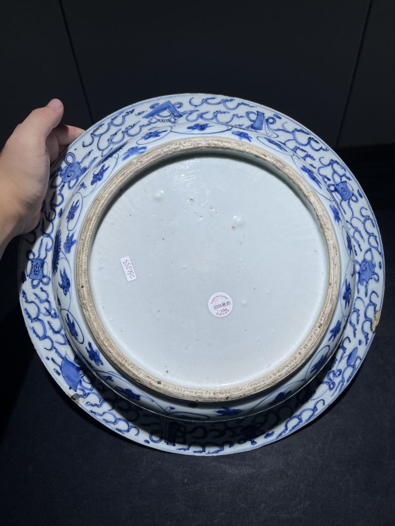 明晚期 青花人物故事纹折沿盆 - 图6