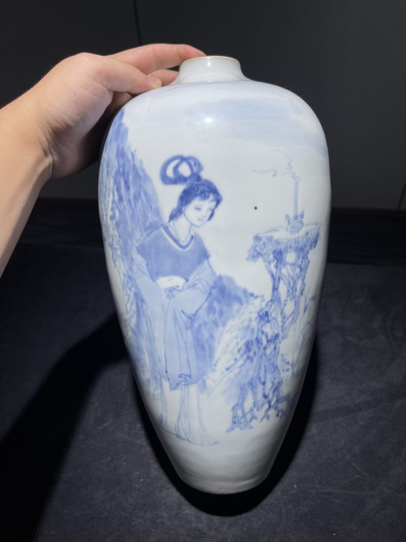 解放后 青花单色釉名家瓷一组四件 - 图19