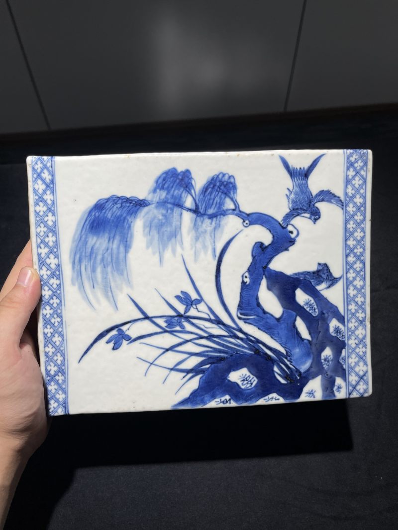 清中期 青花花卉纹迎手 - 图2