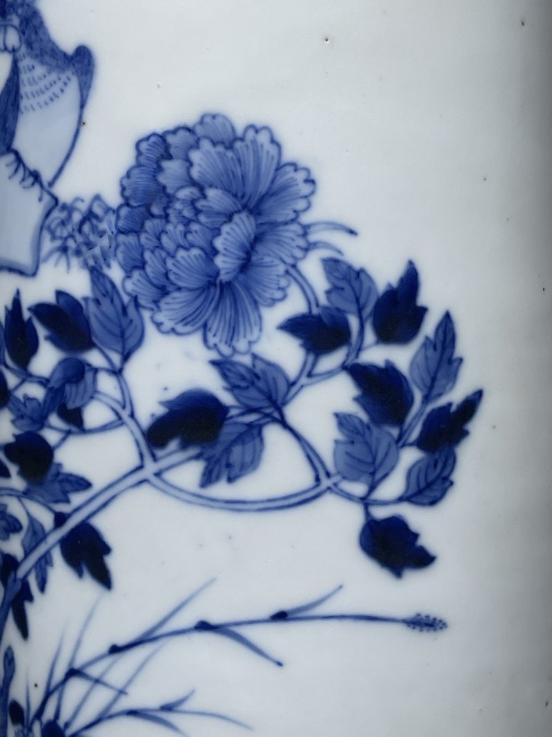 清晚期 青花花鸟纹帽筒 - 图8