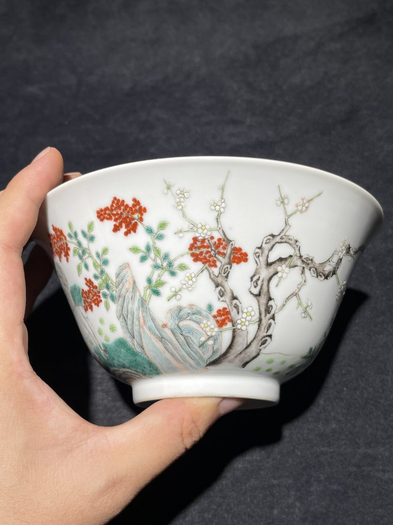 清光绪 粉彩三羊开泰纹碗 - 图6
