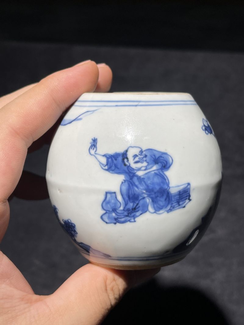 明天启 青花高士图茶入 - 图4