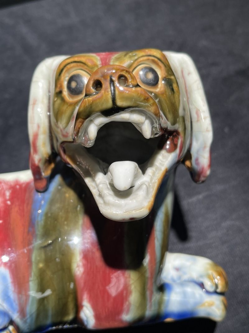 清中期 窑变釉犬形瓷塑 - 图3