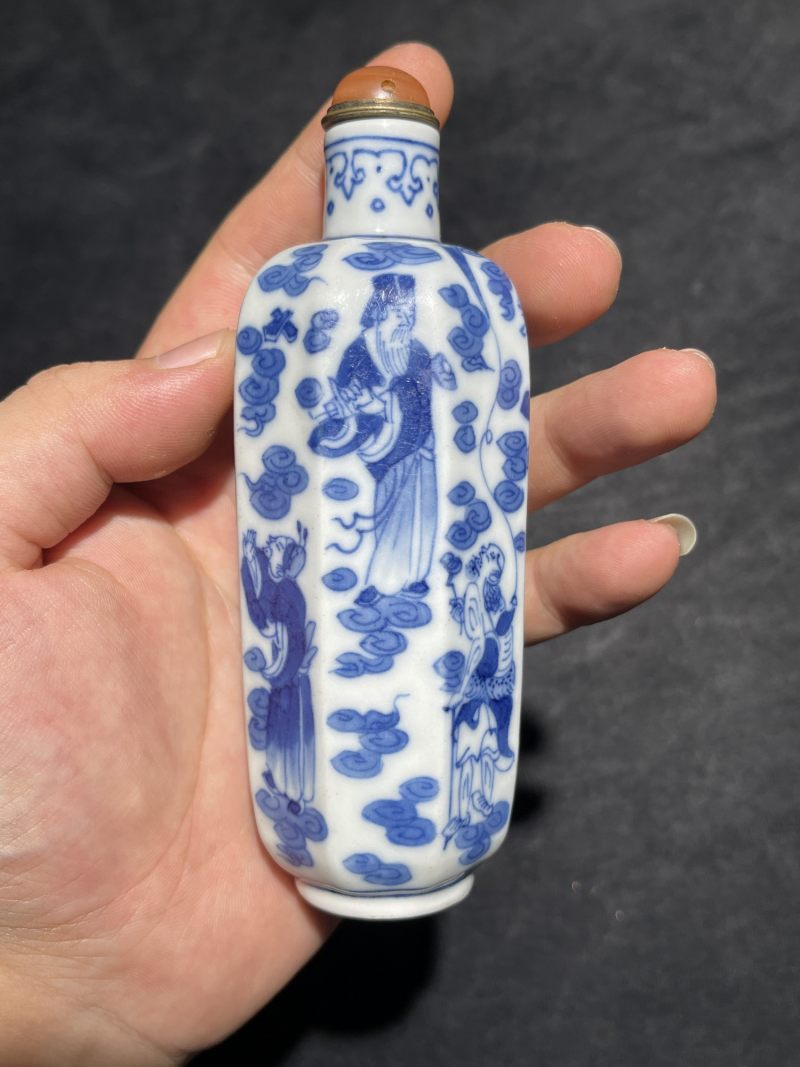 清晚期 青花八仙纹八方大母壶 - 图3