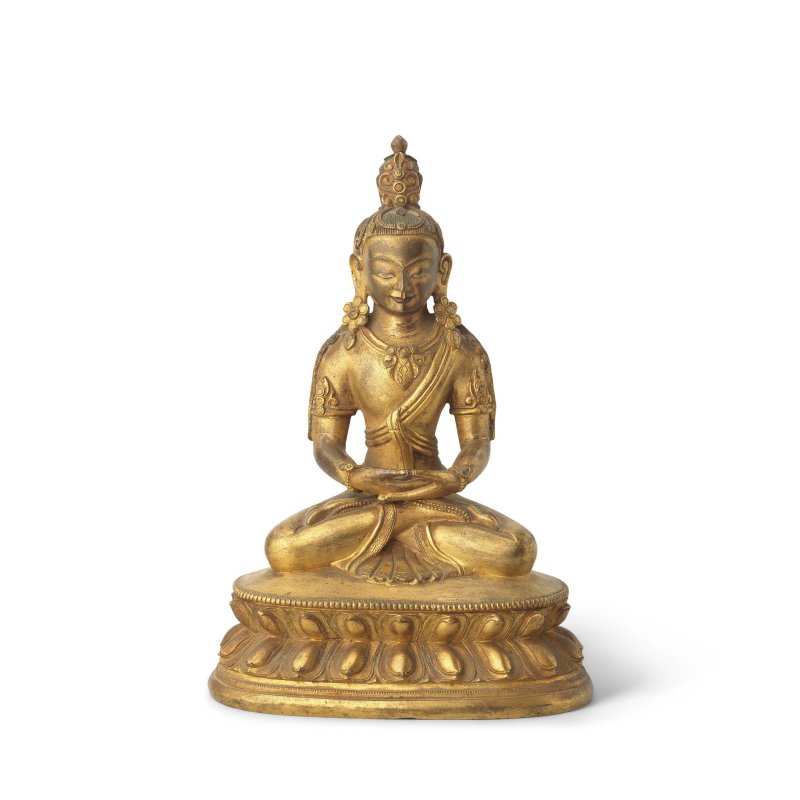 十八世紀 銅鎏金無量壽佛坐像 | A GILT-BRONZE FIGURE OF AMITAYUS