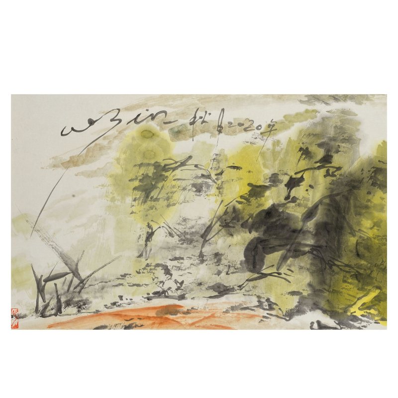 吳立民 抽象風景 設色紙本 鏡框 二零二零年 | WU LIMIN (1939-)