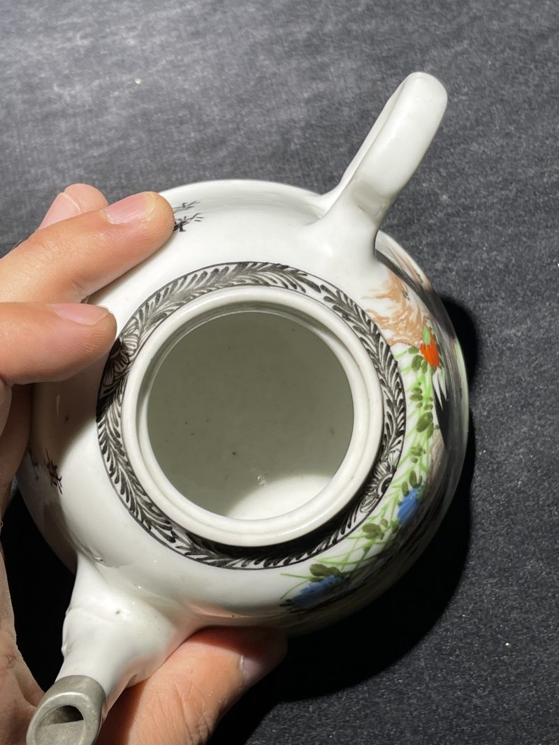 民国 粉彩花鸟纹茶壶一组12件 - 图68