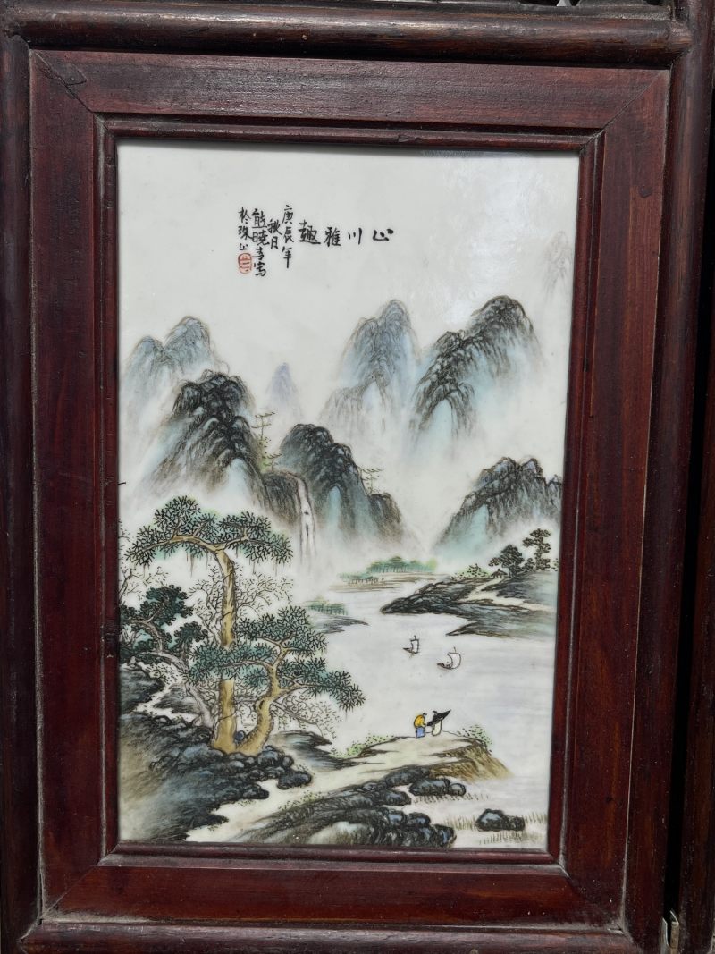 民国 名家粉彩花鸟山水册页 - 图3
