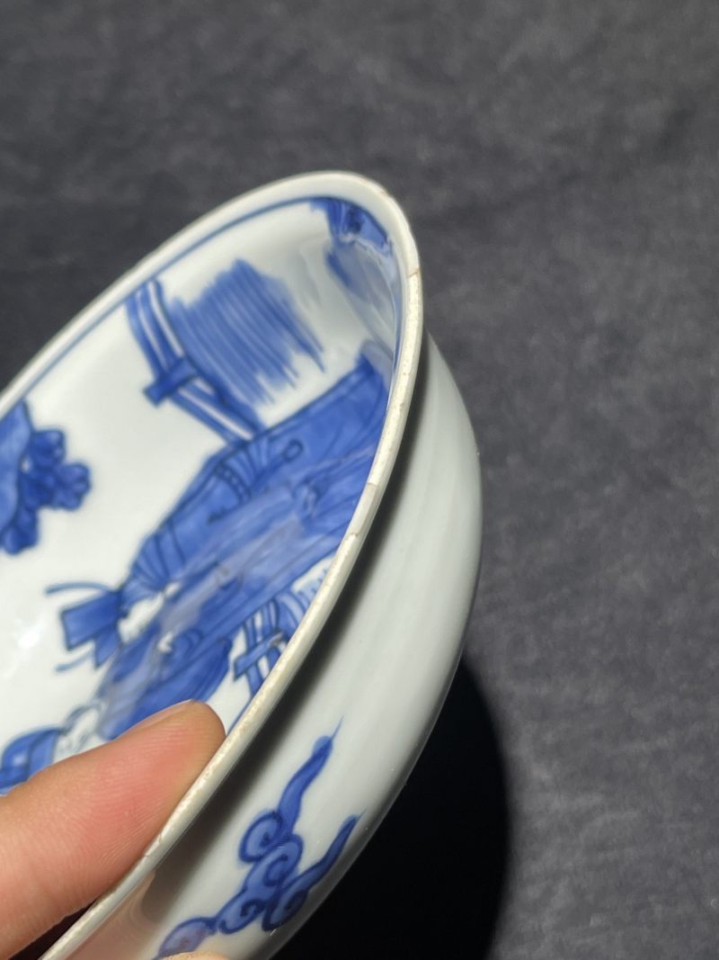 明晚期 青花人物故事纹碗 - 图8