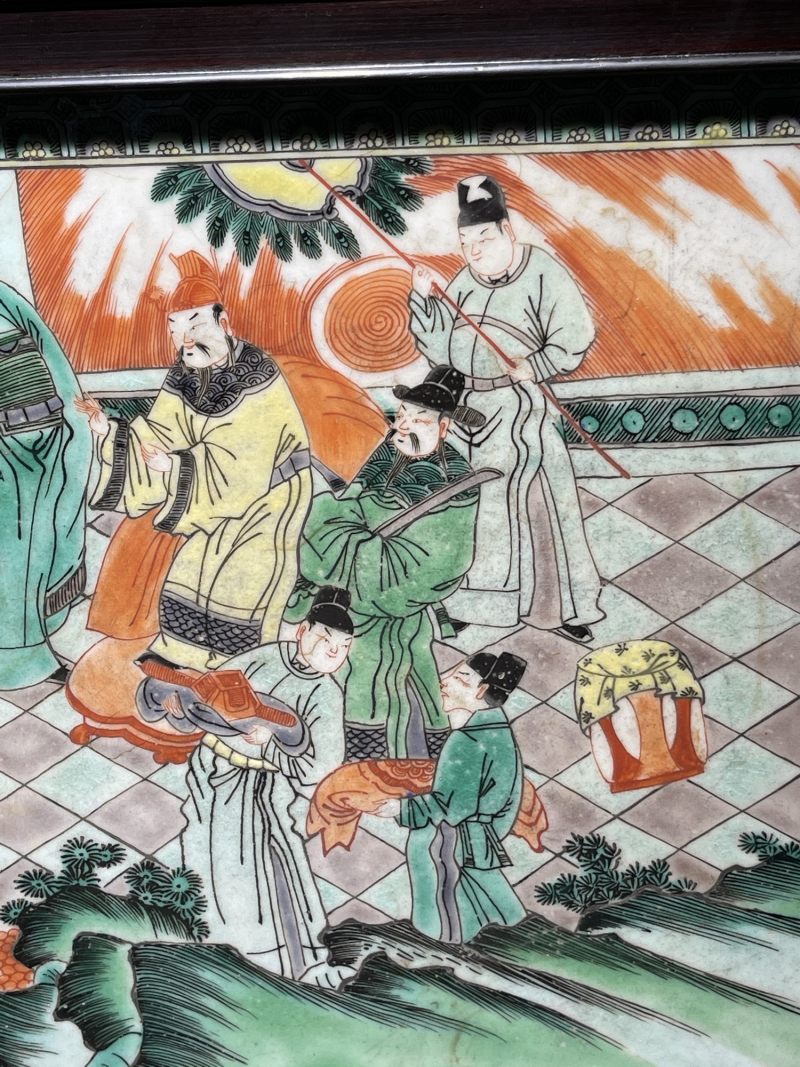 清晚期 五彩加官进爵插屏 - 图3