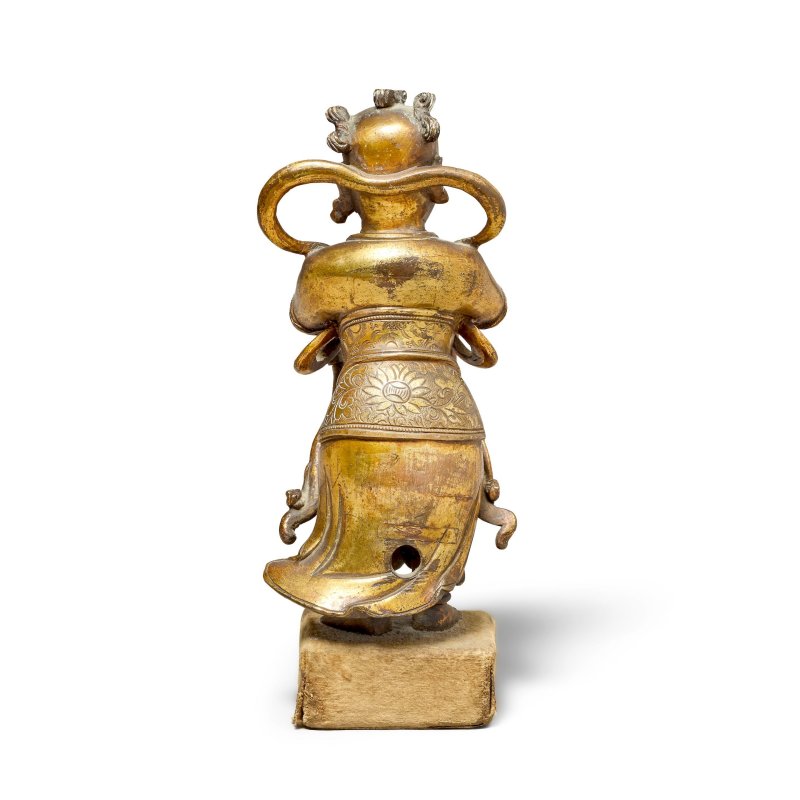 十七世紀 銅鎏金童子像 | A GILT BRONZE FIGURE OF AN ACOLYTE - 图2