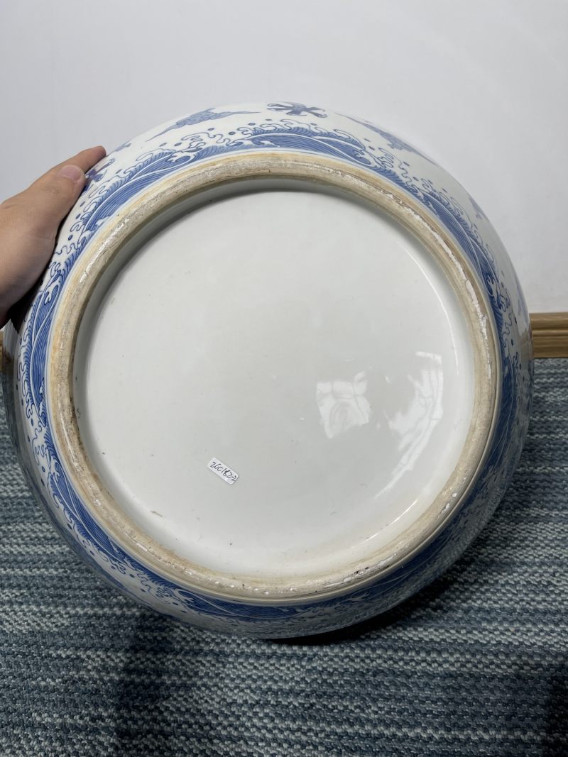 50年代 青花龙纹大卷缸一对 - 图20