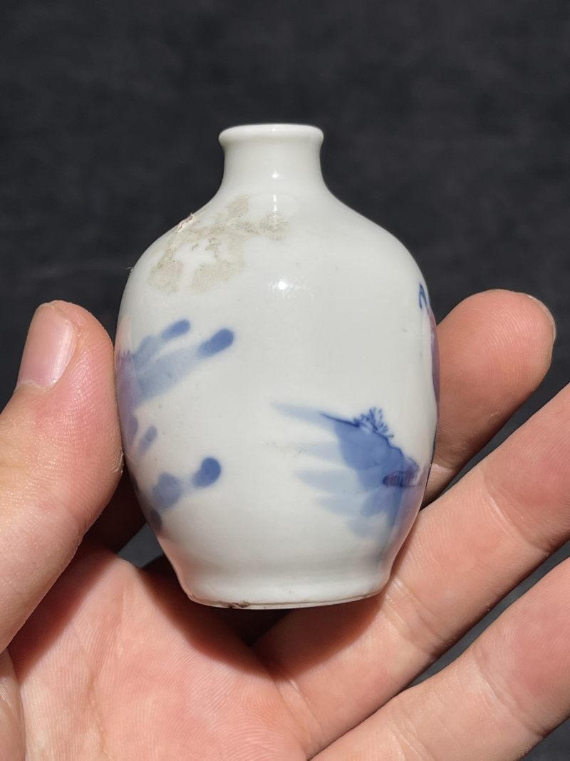 清中期 青花釉里红鼻烟壶二只 - 图13