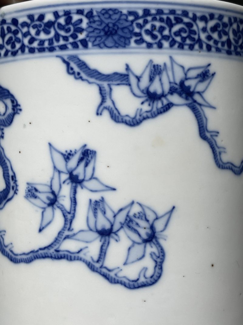 清晚期 青花花鸟纹帽筒 - 图9