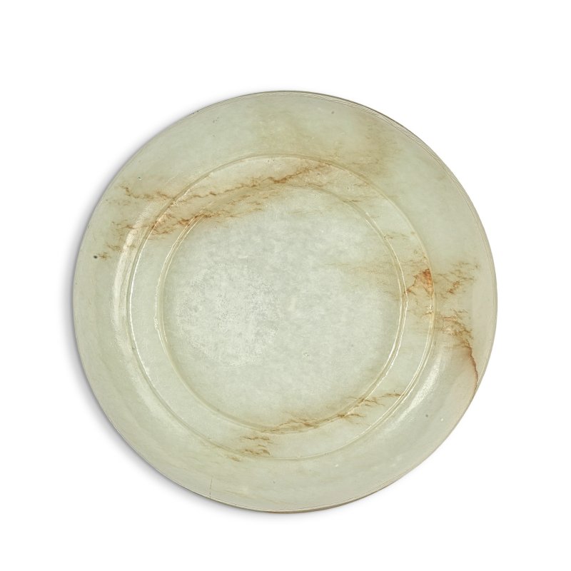 清乾隆/嘉慶 白玉五福拱壽紋圓盒 | A WHITE JADE CIRCULAR BOX AND COVER - 图2