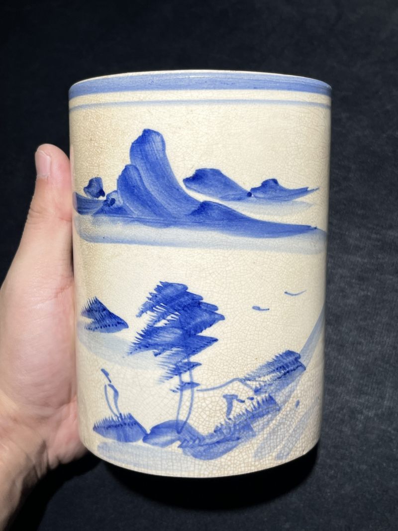 清代 粉彩、青花笔筒一组4件 - 图21