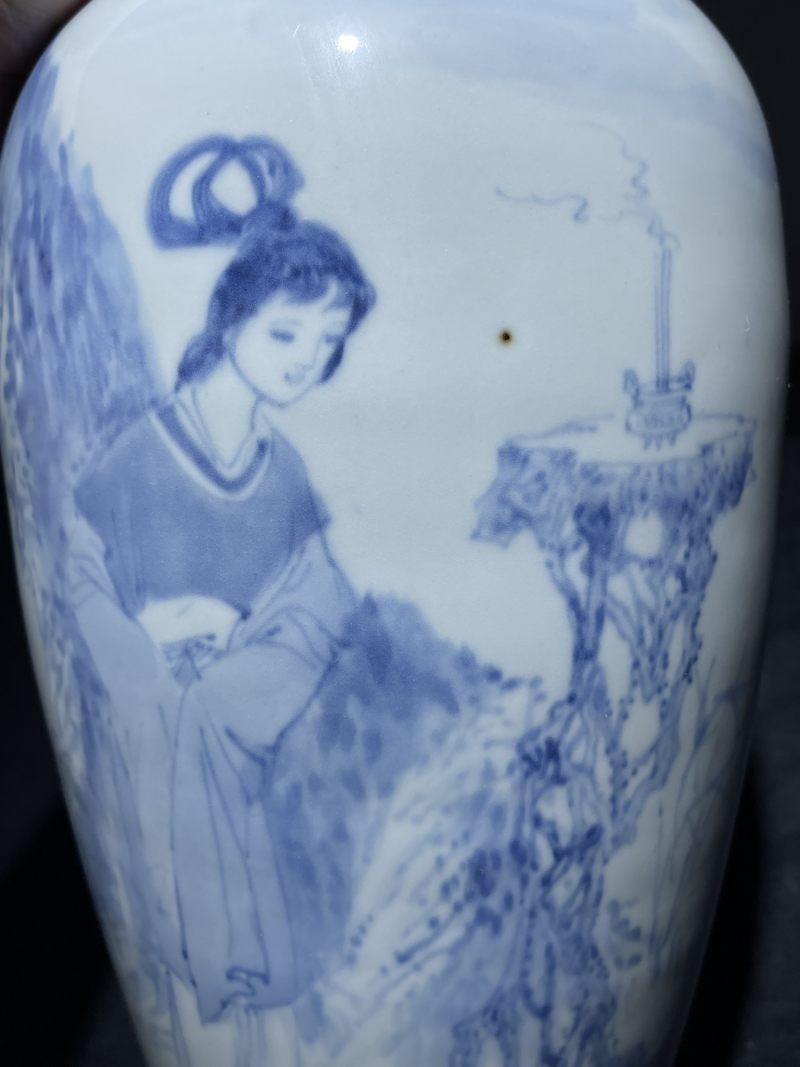 解放后 青花单色釉名家瓷一组四件 - 图21