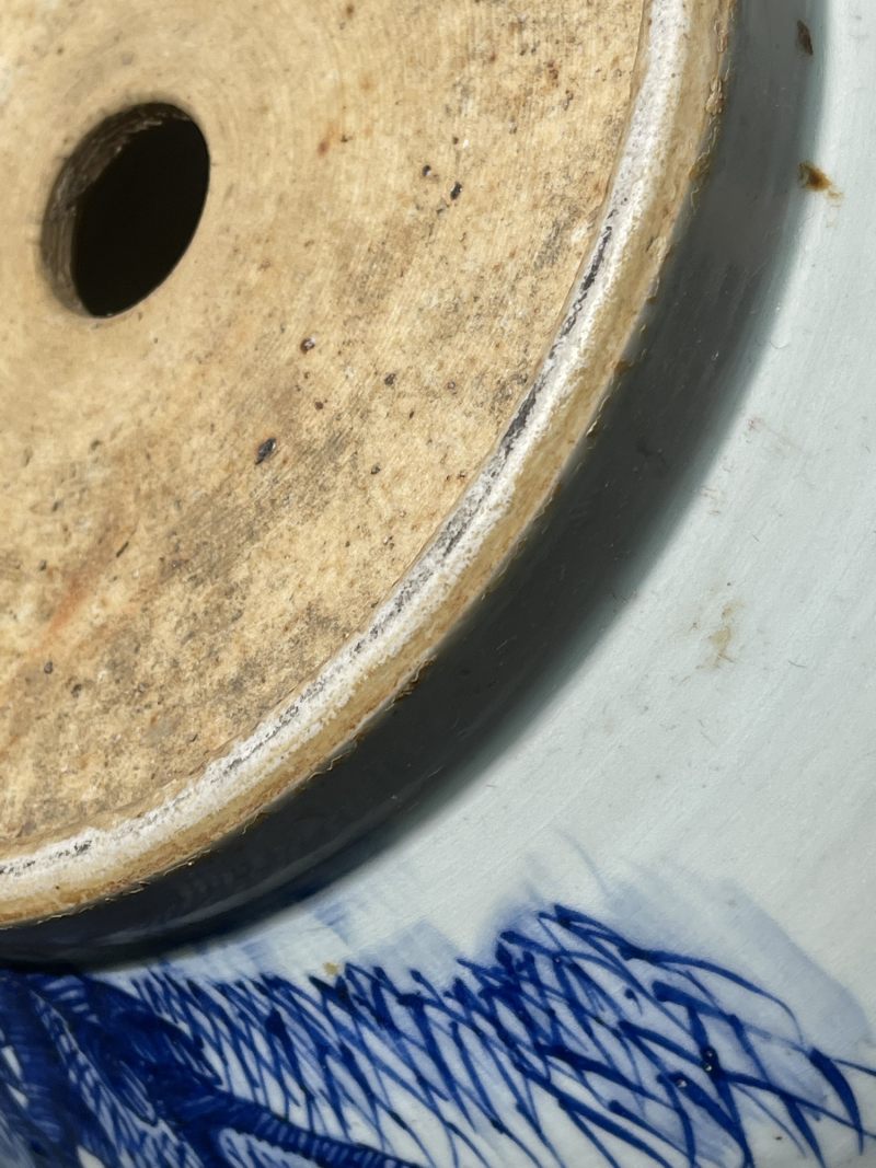 清中期 青花富贵白头纹大花盆一对 - 图25