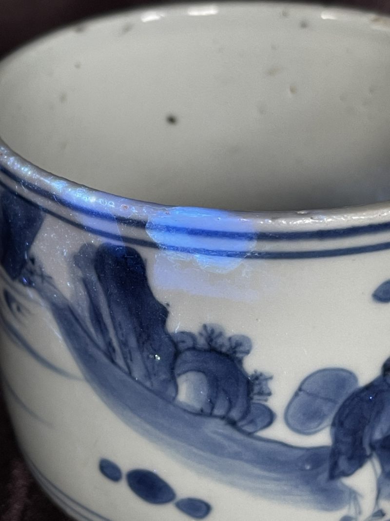 明崇祯 青花陆羽烹茶纹琴炉 - 图13