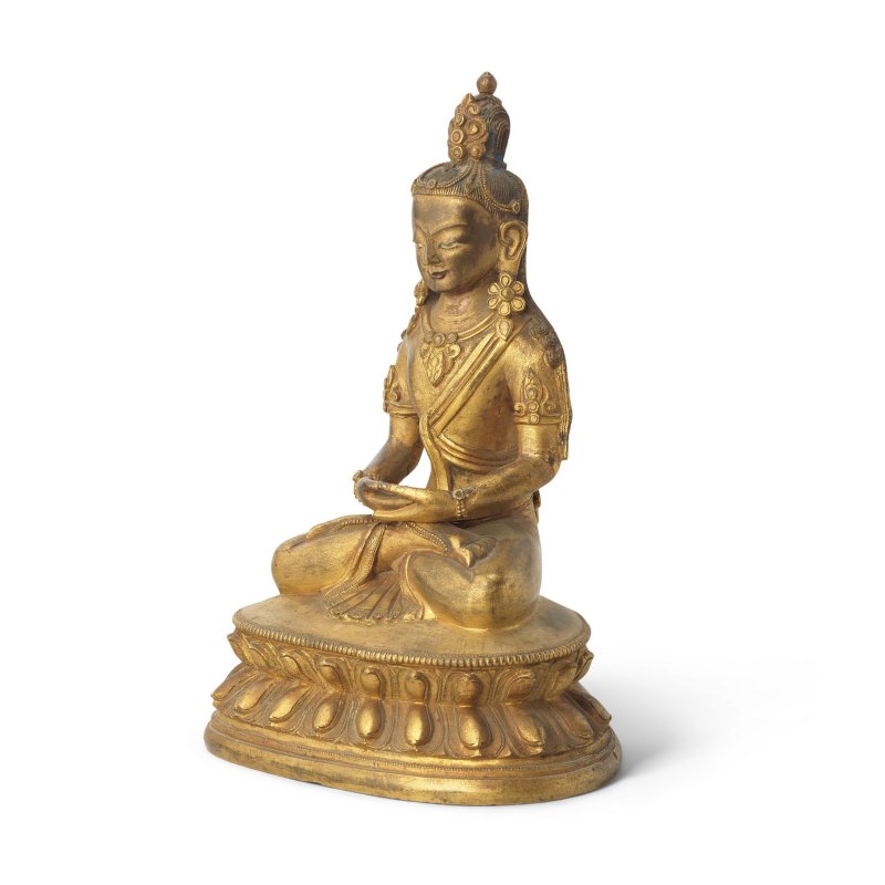十八世紀 銅鎏金無量壽佛坐像 | A GILT-BRONZE FIGURE OF AMITAYUS - 图2