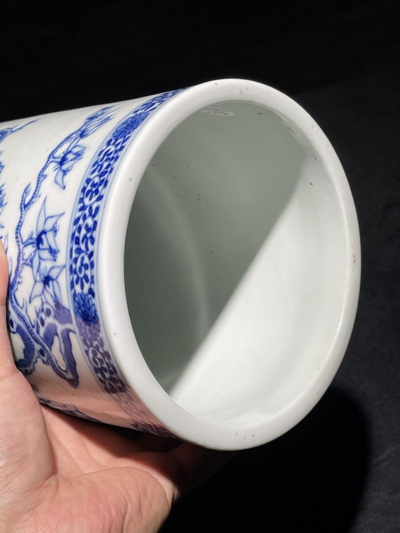清晚期 青花花鸟纹帽筒 - 图10