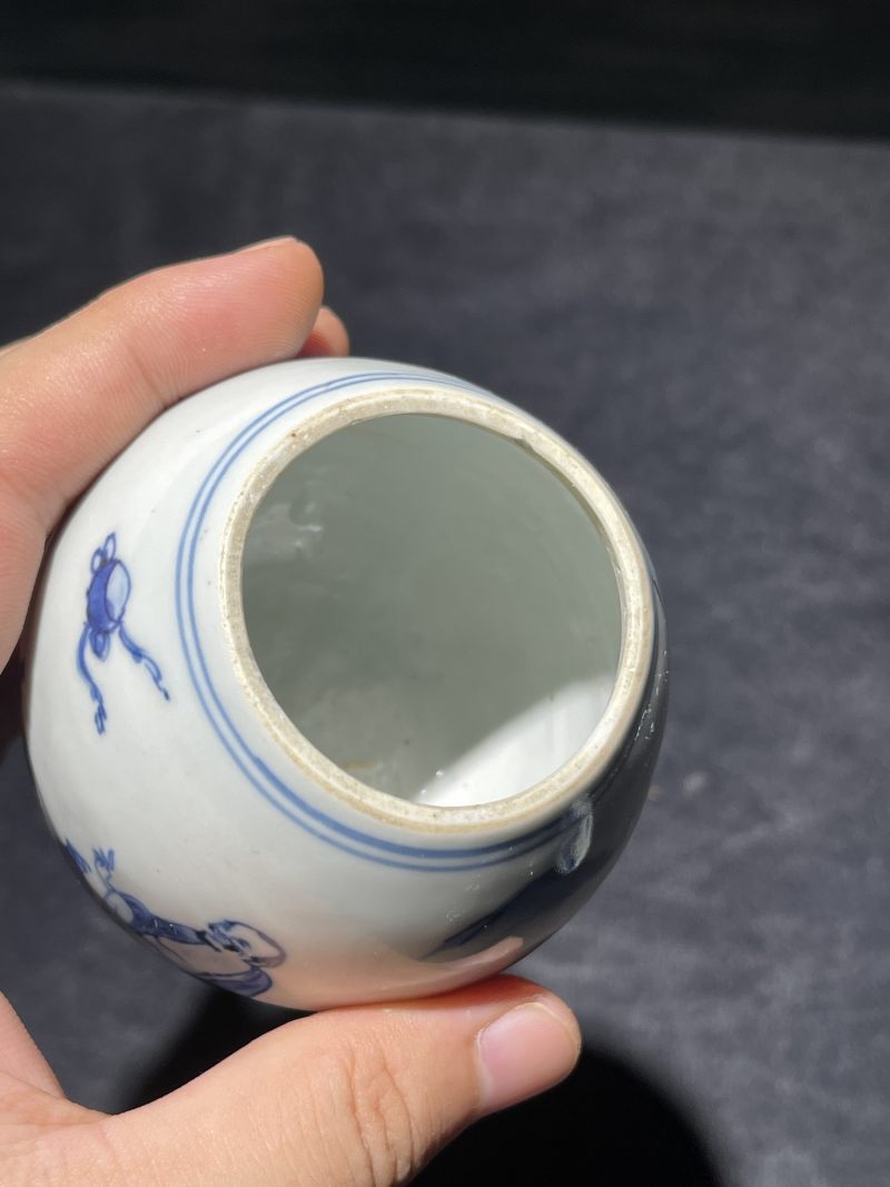 明天启 青花高士图茶入 - 图6