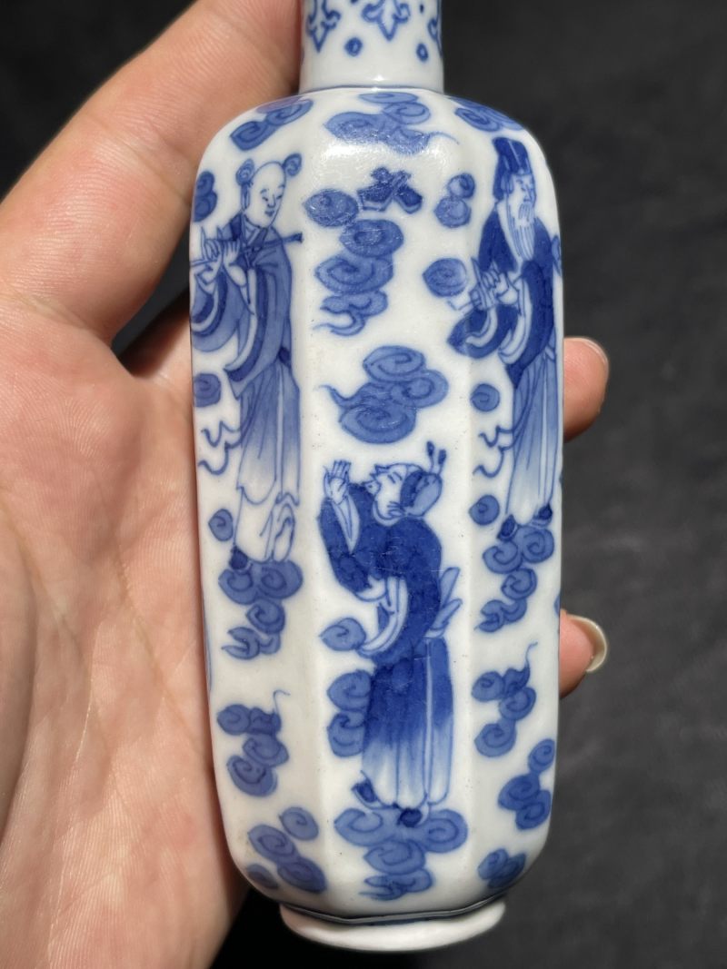 清晚期 青花八仙纹八方大母壶 - 图5