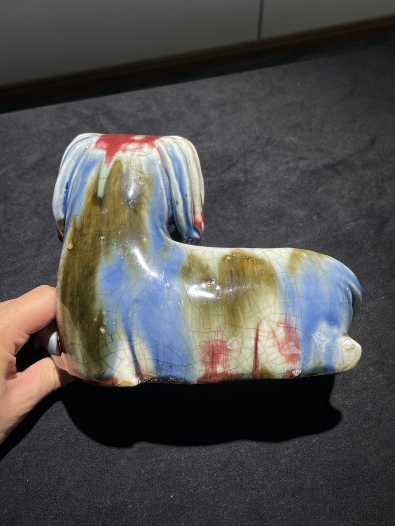 清中期 窑变釉犬形瓷塑 - 图5