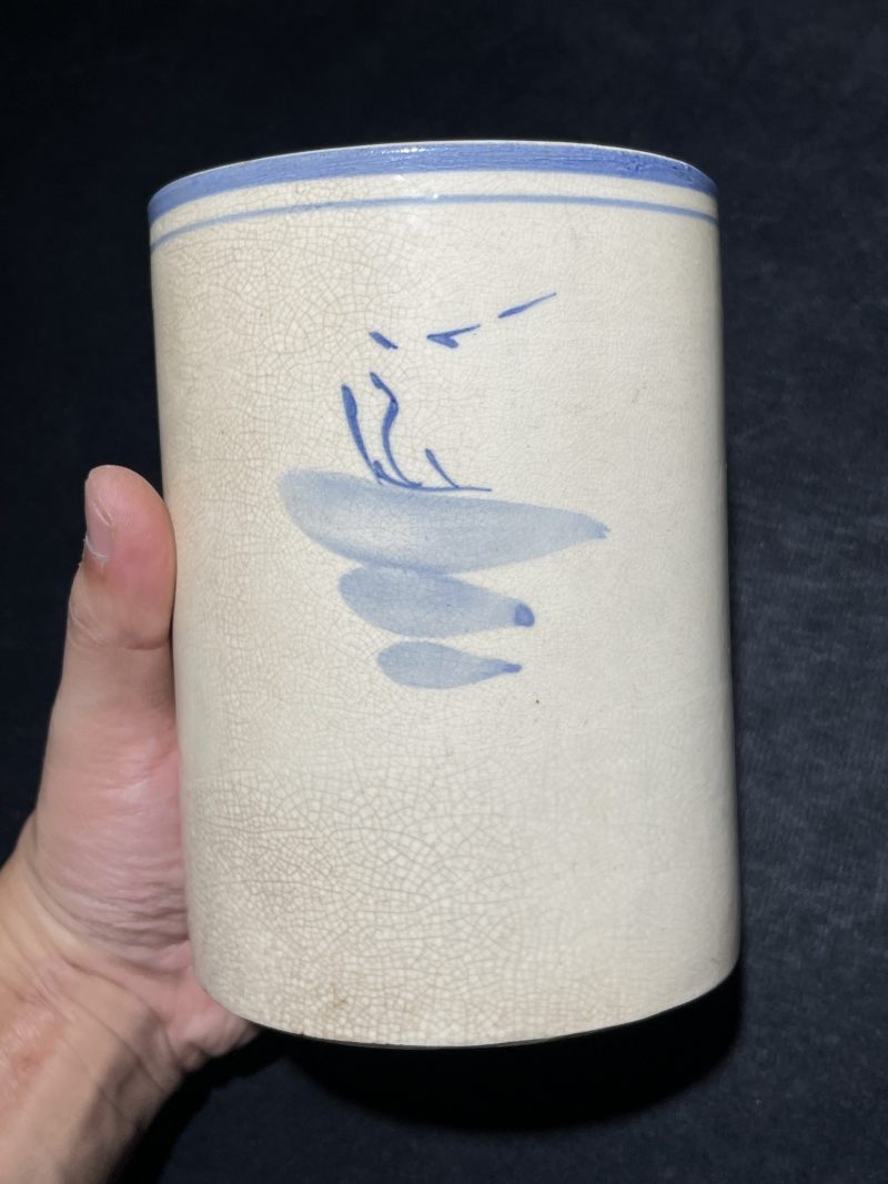 清代 粉彩、青花笔筒一组4件 - 图22