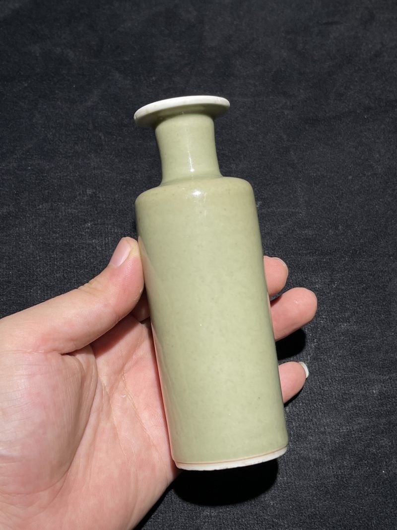 清康熙 青釉小棒槌瓶 - 图3
