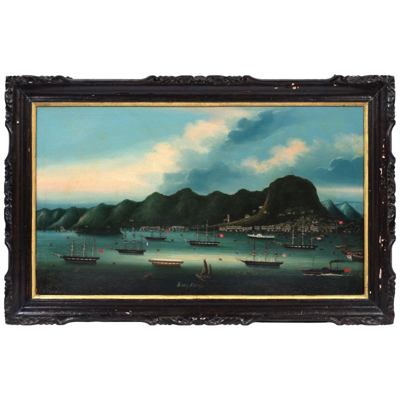 中國藝術家（約1870年）香港海港 布面油畫 有框 | CHINESE ARTIST (CIRCA 1870) - 图4