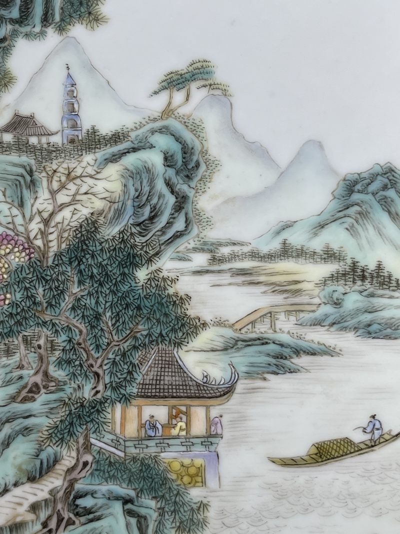 民国 粉彩人物纹琮式瓶 - 图10