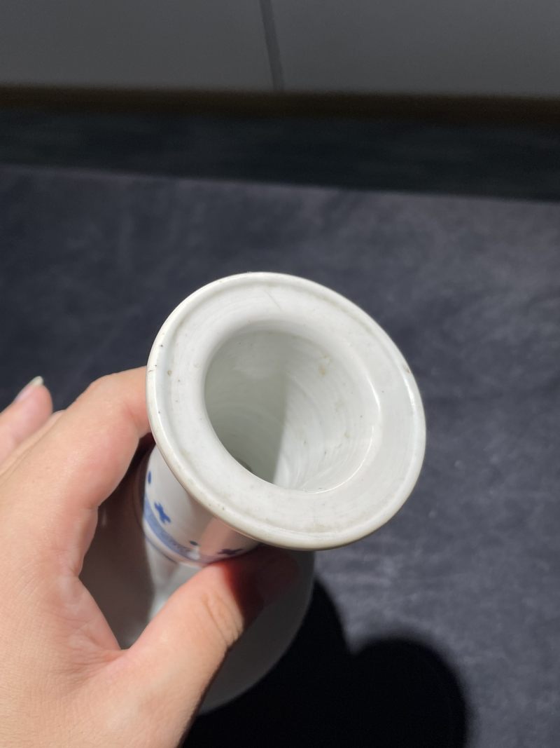 清康熙 青花荷塘月色纹纸槌瓶 - 图7
