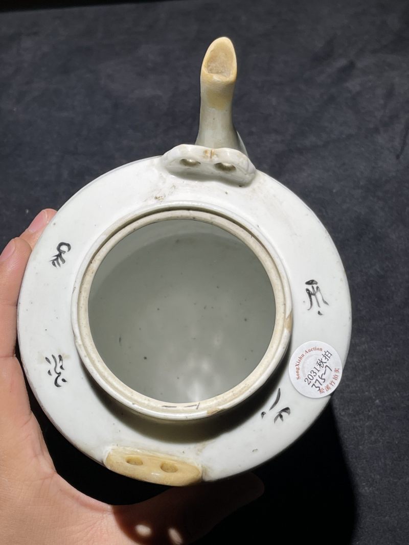 民国 粉彩花鸟纹茶壶一组12件 - 图5