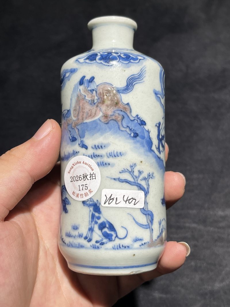 清中期 青花釉里红十二生肖纹大母壶 - 图4