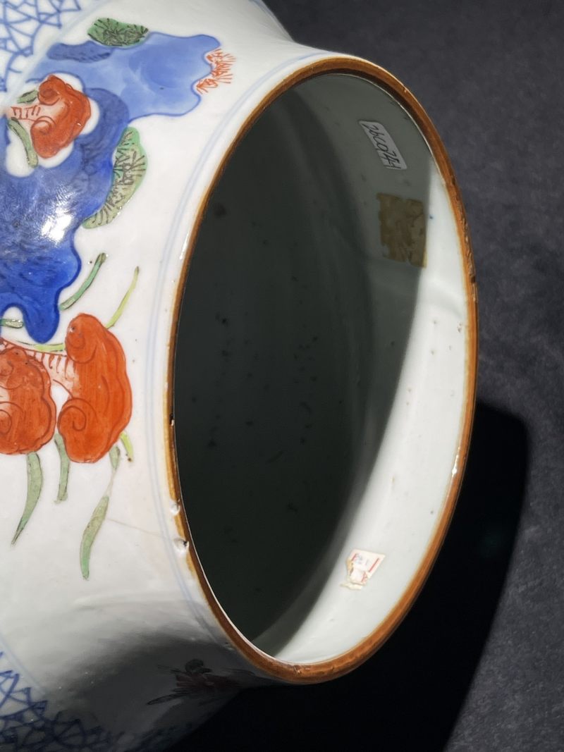 清晚期 青花五彩人物纹将军罐一对 - 图8