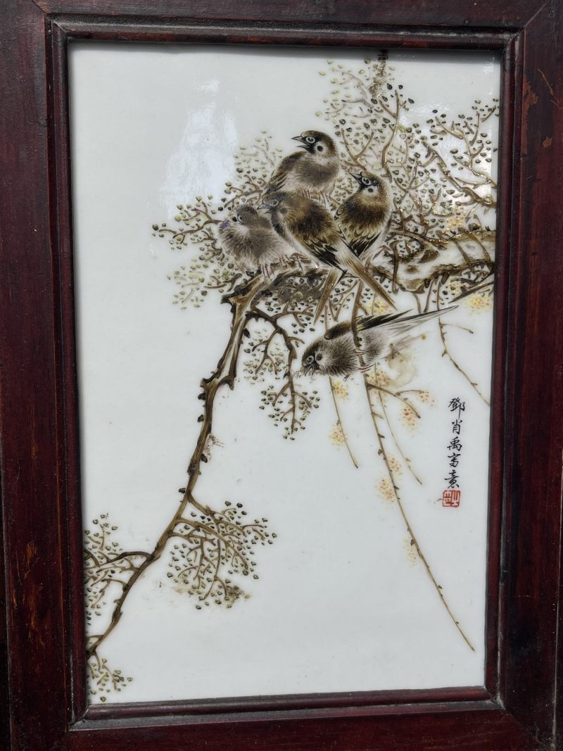 民国 名家粉彩花鸟山水册页 - 图6