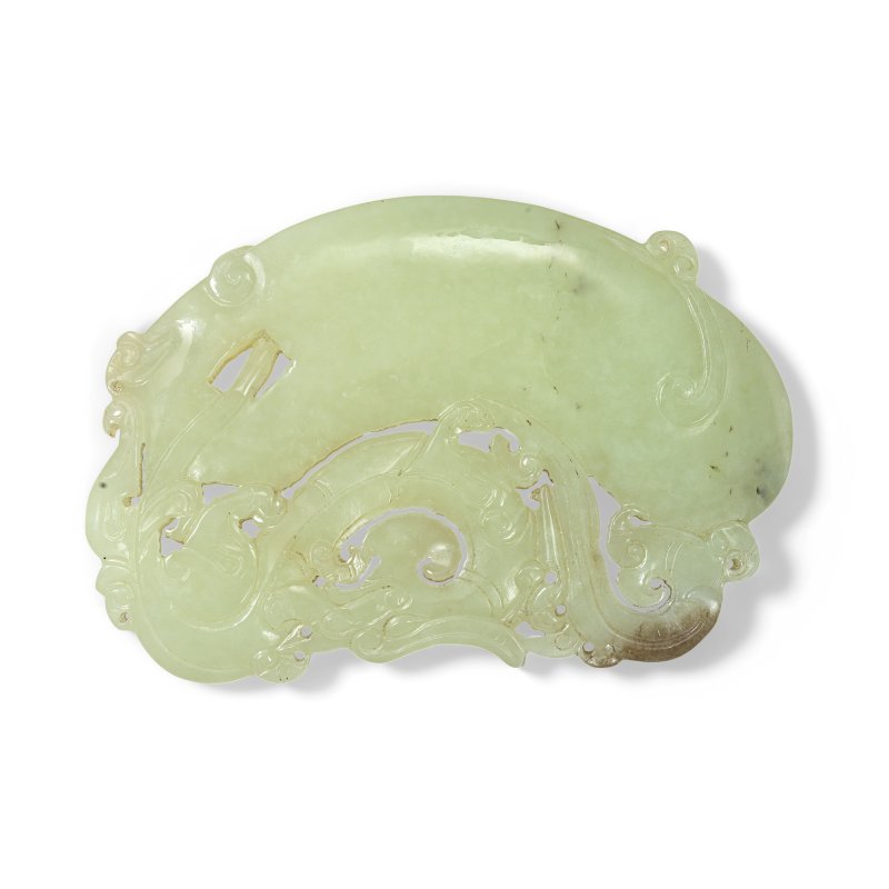 清晚期 青黃玉雕螭龍紋珮 | A YELLOWISH GREEN JADE PENDANT