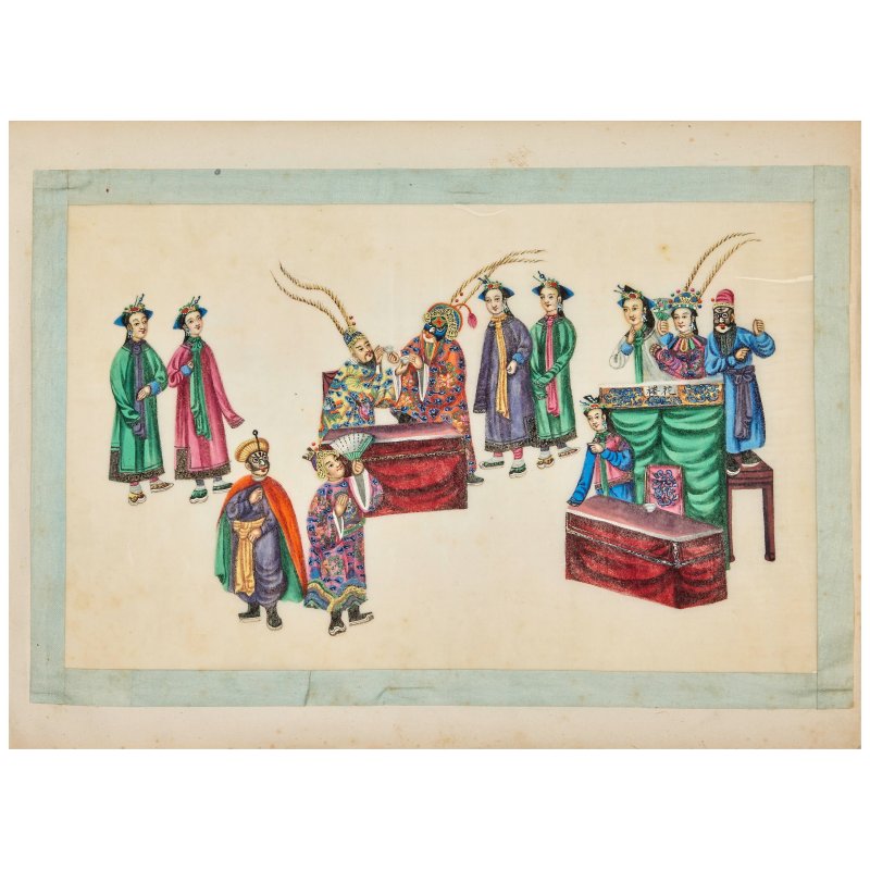 十九世紀 節日圖冊頁十二開 水粉通草畫 | HOANQUA (19TH CENTURY) - 图8