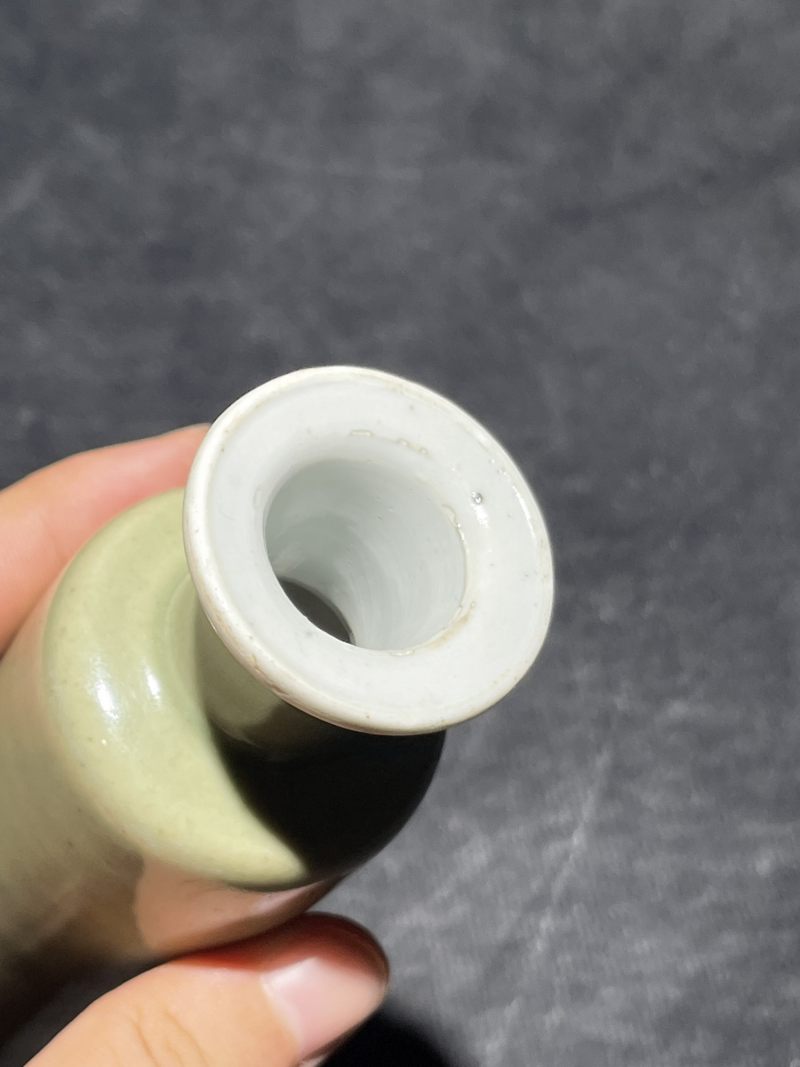 清康熙 青釉小棒槌瓶 - 图4