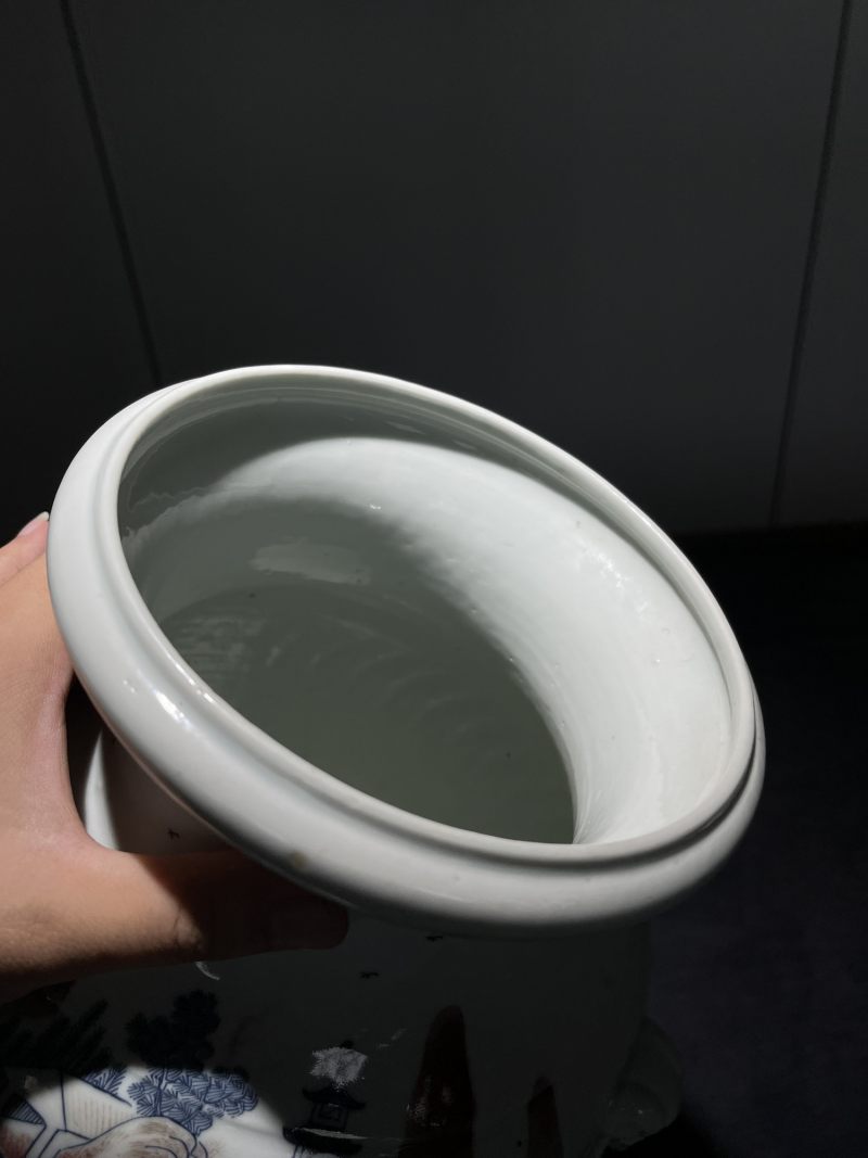 清中期 青花釉里红山水纹铺首尊 - 图10