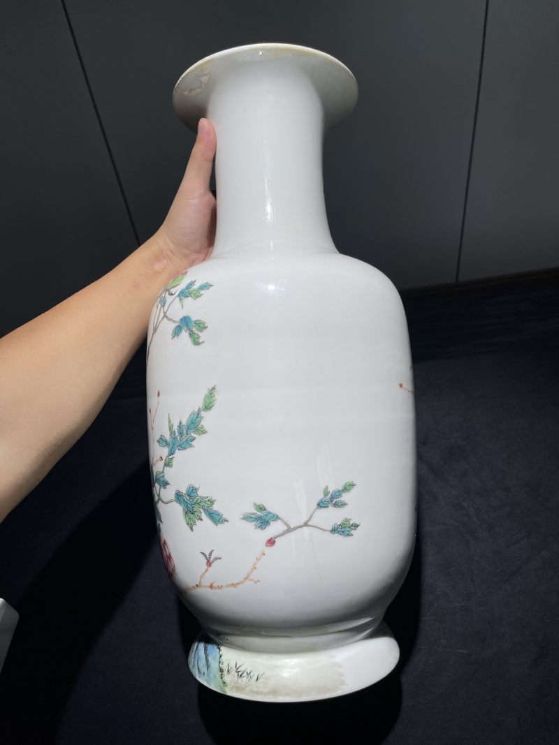 民国 粉彩花鸟纹大瓶 - 图4